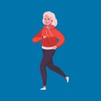 graphic of senior woman running