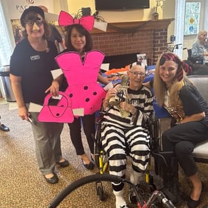 pacifica senior living sterling staff and residents dressed for halloween