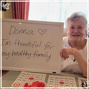 Donna pacifica senior living resident,  shares his words of thanks 
