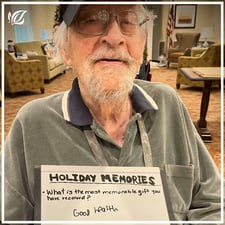 resident of Gardens at Northridge sharing holiday memories