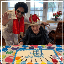 a fort myers resident celebrates his 94th birthday with a cake