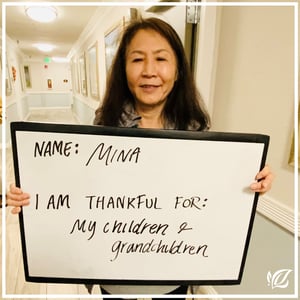 Mina pacifica senior living resident,  shares his words of thanks 