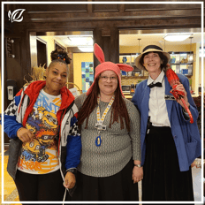 pacifica senior living staff dress in costume for halloween