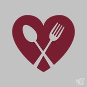healthy weight icon of a heart with fork and knife