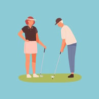 graphic of seniors playing golf for arthritis pain