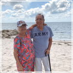 senior couple at Sanibel beach