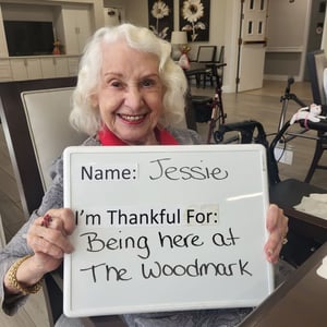 jessie is thankful for the Woodmark at sun city