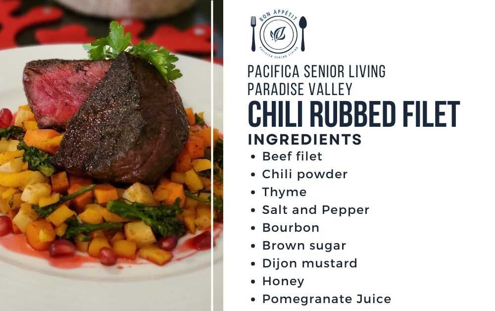 Chili Rubbed Filet recipe card