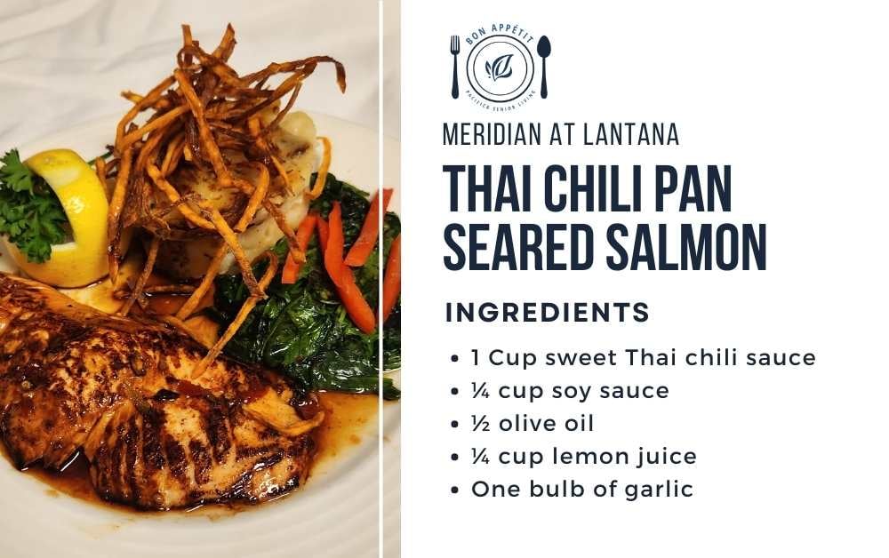 Thai Chili Pan seared salmon recipe card