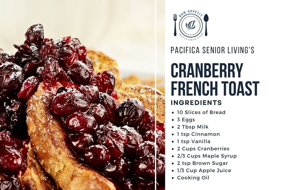 cranberry maple French toast recipe card