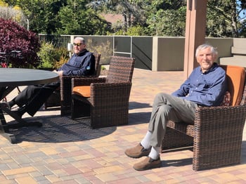 residents relaxing in the sun at pacifica senior living oxnard