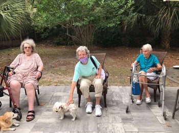 pets and residents from Meridian at Westwood senior living