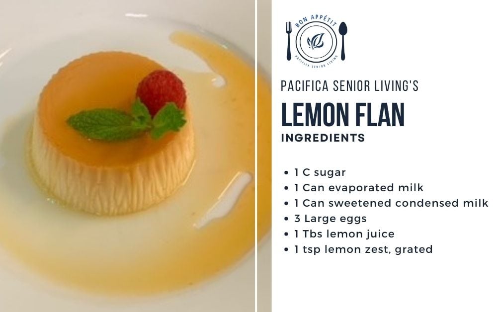 LemonFlan recipe card from Pacifica Senior Living Forest trace
