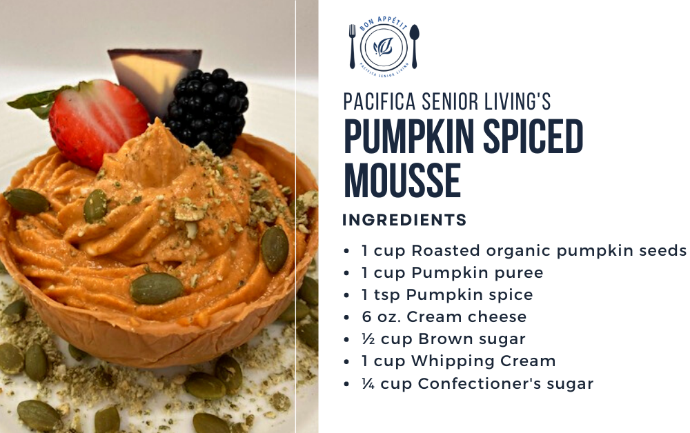 Pumpkin spiced mousse recipe card