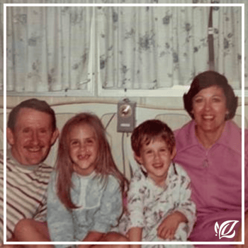 a father with his kids celebrating a Father's Day of the past