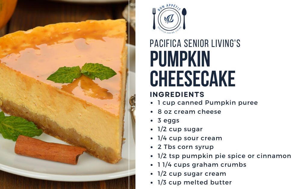 pumpkin cheesecake recipe card