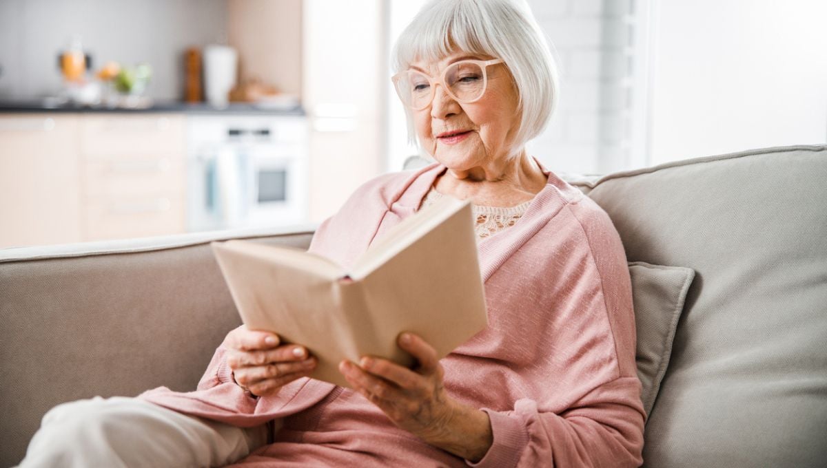 senior woman reading can reading prevent Alzheimer's blog header